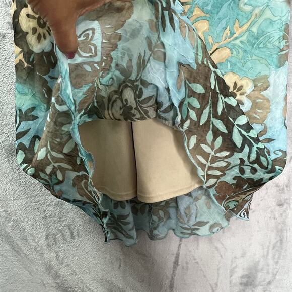 VTG Breakin' Loose Dress Sz 16 Cracked Glass Knit V Neck Bias cut Fairy Ruffles - Picture 8 of 16